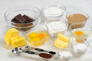 ingredientes do brownie de café